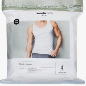 NWT Goodfellow & Co Men's 4pk Ribbed Tank Top Size Medium  Sleeveless Undershirt